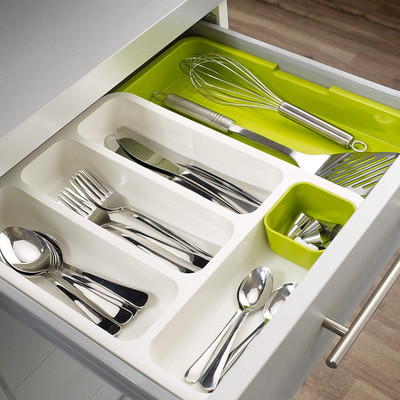kangara Empty Cutlery Box Drawer Case(White, Green, Grey  Holds 50 Pieces)