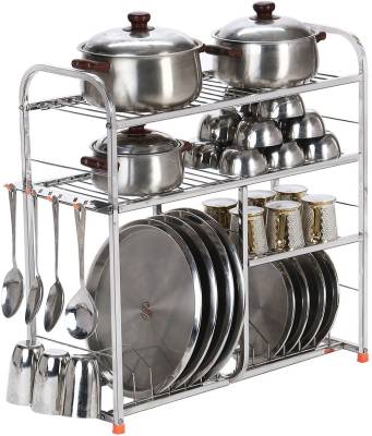 Buy Irontech Stainless Steel Wall Mount Kitchen Utensils Rack, Dish Rack  with Plate & Cutlery Stand, Modular Kitchen Storage Rack, Modern Kitchen  Organizer
