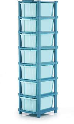 ELIGHTWAY MART 7 Compartments Plastic Desk organizer Drawer(Sky Blue)