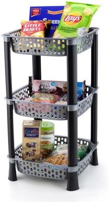 Finner Fruits/Vegetables Kitchen Rack Plastic 3 Layer Multipurpose Shelf Stand Basket Rack for kitchen