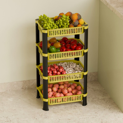 Marmik 4 Tier Multi-Purpose Vegetable Stand, Storage Solution rack for Home, Office Plastic Kitchen Trolley(DIY(Do-It-Yourself))