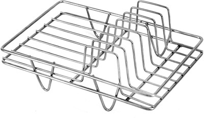 Luxafare Dish Drainer Kitchen Rack Steel Cup and Saucer Stand / Holder Stainless Steel Kitchen Rack Cup & Plate Organizer Plate Kitchen Rack (Steel)