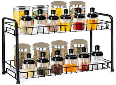Manlu Utensil Kitchen Rack Iron Kitchen Rack Steel Multi-Purpose Storage Shelf, Kitchen,Bathroom-(pack of 1)