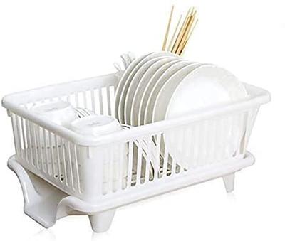 CLICKIFY Dish Drainer Kitchen Rack Plastic Large Plastic 3 In 1 Sink Dish Rack Drainer