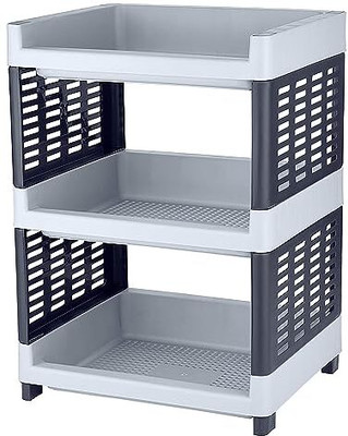 AK HUB Utensil Kitchen Rack Plastic Multipurpose Use 3 Compartments Plastic Rack for Office, Kitchen and General Use