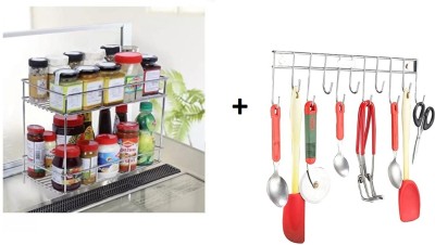 Somkala Containers Kitchen Rack Steel Presents a combo pack of stainless steel cuttlery holder +