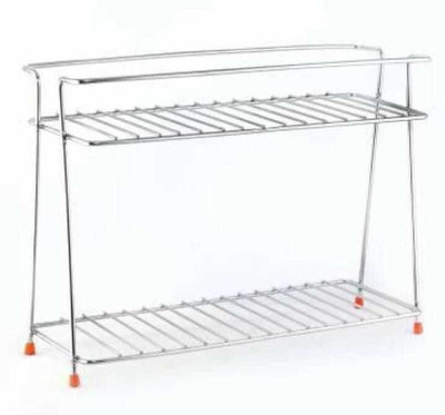 Standify Containers Kitchen Rack Steel Stainless Steel Spice 2-Tier Trolley Container Organizer