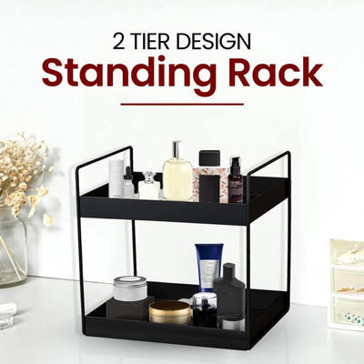 Tenet Containers Kitchen Rack Iron 2Tier Kitchen Rack/ Dish Rack for Kitchen, Container/Tiered Shelf/ Utensil Rack