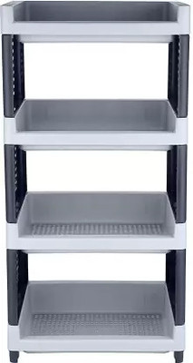 NEELESHWARI Utensil Kitchen Rack Plastic Plastic Multipurpose Use Viva 4 Compartments Plastic Rack for Office