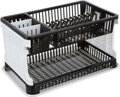 Quickmart Dish Drainer Kitchen Rack Plastic Multipurpose Dish Drainer Kitchen Racks with Storing Tray Kitchen Organizer Rack