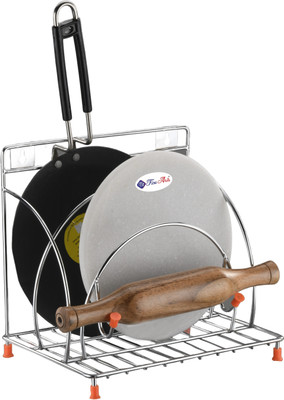 FineArts Chakla/Belan Kitchen Rack Steel Chakla Belan Tawa Chimta Stand 4in 1 Chakla Belan Tawa Holder
