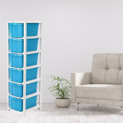 MAXTID Containers Kitchen Rack Plastic 6 Layer Plastic Cabinet for Multipurpose Storage Solution|Parlour
