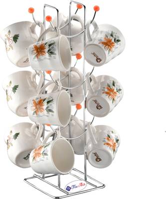 FineArts Flax Stainless Steel U Shape New look cup stand /mug /glass/cup stand (12 HOOKS) Cup Kitchen Rack