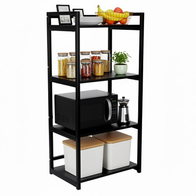 RAGRO Containers Kitchen Rack Iron 4-Sheves Multipurpose Kitchen Storage Shelf/ Metal Frame | Spacious & Durable