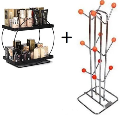 Value Adds Utensil Kitchen Rack Iron, Steel Value adds presents a combo pack of 1 round rack and 1 orange cup stand