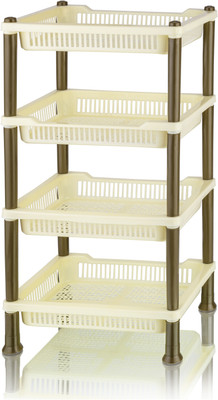 Nabhya Fruits/Vegetables Kitchen Rack Plastic 4 Tier Multipurpose Basket Stand Rack for Vegetables Kitchen Stand organizer
