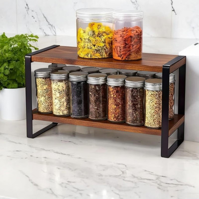 RSHandicrafts Containers Kitchen Rack Wood wooden spice rack, masala rack, kitchen organizer, spice stand wooden,
