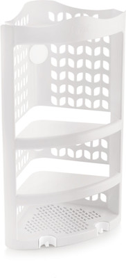 Flipkart SmartBuy Utensil Kitchen Rack Plastic Multi Purpose Plastic Corner Rack Storage Shelf for Kitchen/Living Room/Bathroom