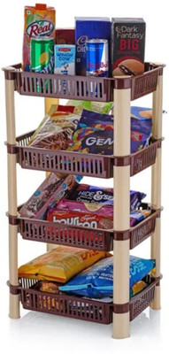 Eshop Fruits/Vegetables Kitchen Rack Plastic 3 Layer Multipurpose Shelf Stand Basket Rack for kitchen