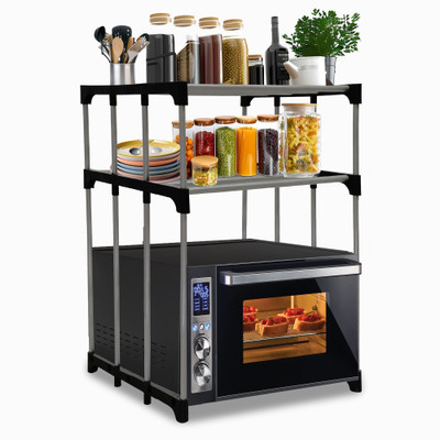 URBAN CHOICE Utensil Kitchen Rack Carbon Steel Multi Functional MicroWave Kitchen Rack