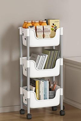 Kybero Metal Semi-Open Book Shelf(Finish Color - White, DIY(Do-It-Yourself))