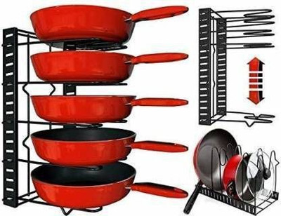 nunki trend Utensil Kitchen Rack Iron Multipurpose pan and Pot tawa Rack Holder Stand Plate Dish lid Tray Utensils