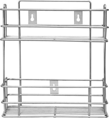 GESCHIR Utensil Kitchen Rack Steel Stainless Steel 2 Tier Multipurpose Storage Shelf Container Kitchen Spice Rack