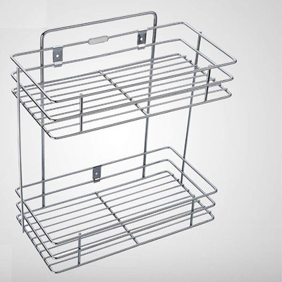 RAYVER CREATION Utensil Kitchen Rack Steel Stainless Steel Multipurpose 2 Tier Kitchen Rack|Wall Mounted Stand
