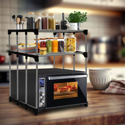URBAN CHOICE Utensil Kitchen Rack Carbon Steel Multi Functional MicroWave Kitchen Rack