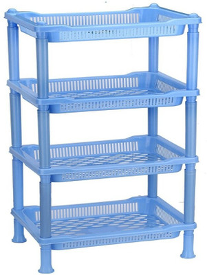 ARISERS Fruits/Vegetables Kitchen Rack Plastic Storage/ Fruit Rack Plastic Wall Shelf Storage Organizer Folding 4 Rack shelf