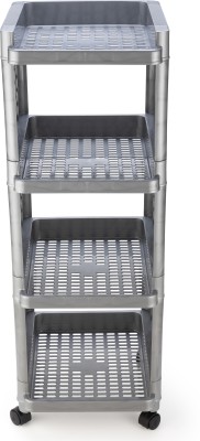 morningstar Containers Kitchen Rack Plastic Office Rack-Grey