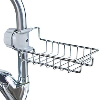 romj Dish Drainer Kitchen Rack Steel Soap DIsh Stainless Steel Sink Caddy Organizer,Tap Organiser Clip Storage