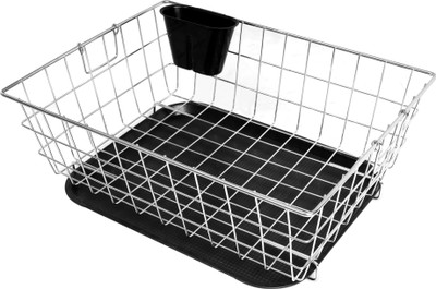 Nandeksha Dish Drainer Kitchen Rack Steel Stainless Steel Basket /Dish Drying Rack with Drainer/Bartan Basket/Plate Stand