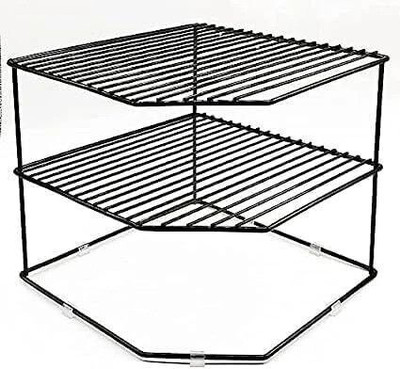 RAYVER CREATION Containers Kitchen Rack Steel Black Corner Kitchen Rack|Utensils/Spices/Chakla Belan Stand/Storage organizer