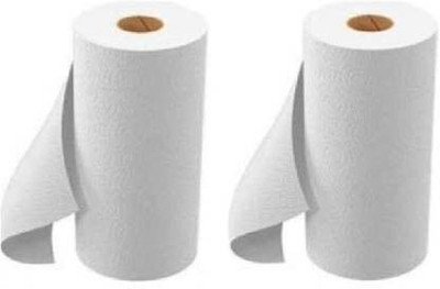 HVM Impex 4 Ply Kitchen Tissue/ Paper Roll Disposable Tissue Paper 4 Ply Pack of 2(4 Ply, 100 Sheets)
