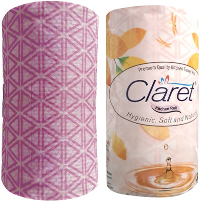 CLARET Super Absorbent Non-Woven Kitchen Towels - 80 Sheets for Daily Hygiene(1 Ply, 80 Sheets)