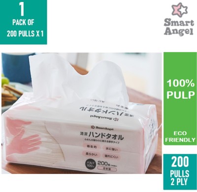 Smart Angel Japan Hand Towel Tissue, 200Sheet/Pack, Moisture Absorption Pack Of 2,(2 Ply, 400 Sheets)