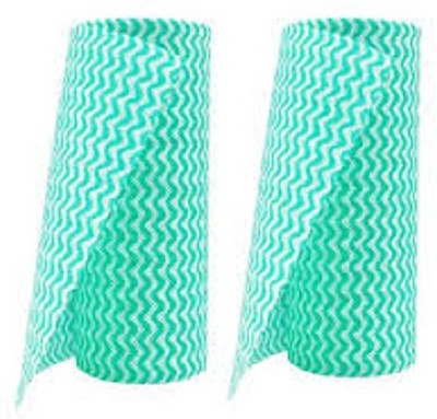 rollinhub Non-woven Kitchen Tissue Roll Reusable/Washable pack of 2 Roll(2 Ply, 160 Sheets)