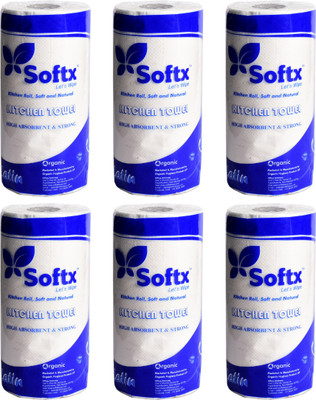 softx LATIN KITCHEN PAPER TOWEL. PACK OF 6(2 Ply, 80 Sheets)