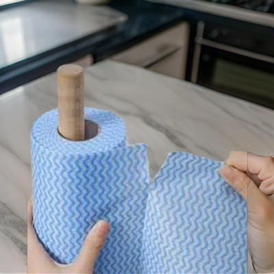 rollinhub Non Woven Kitchen Tissue/Towel Roll Washable Reusable Multipurpose(2 Ply, 80 Sheets)