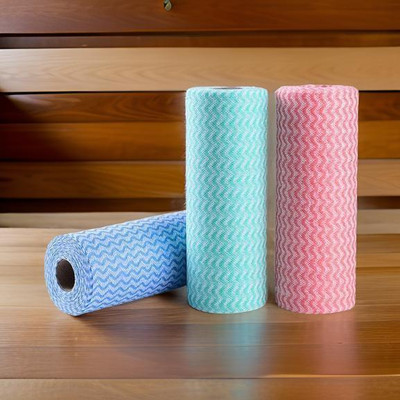 rollinhub Non-Woven Reusable Kitchen Towel Roll, Highly Absorbent u13fi { Pack of 1 }(2 Ply, 80 Sheets)