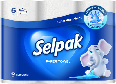 Selpak Paper Towel Kitchen Roll 3ply 6roll/pack(3 Ply, 80 Sheets)