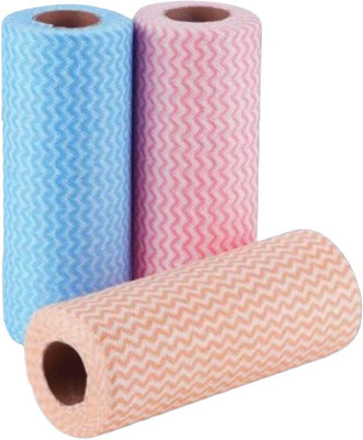 rollinhub Non-Woven Reusable Kitchen Towel Roll, Highly Absorbent s02fg { Pack of 1 }(2 Ply, 80 Sheets)