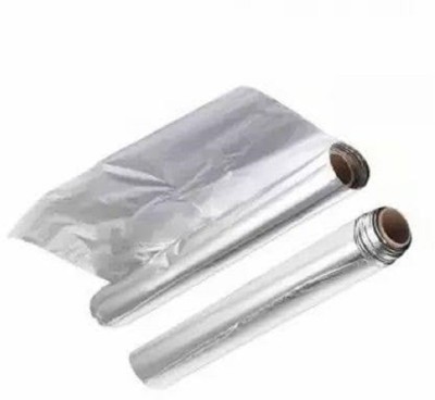 Sanjot Silver Kitchen Foil Paper Roll, Food Wrap Aluminium Foil 25m Pack of 2)(1 Ply, 1 Sheets)