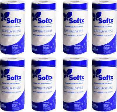 softx LATIN KITCHEN PAPER TOWEL. PACK OF 8(2 Ply, 80 Sheets)