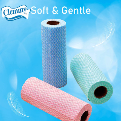 Clemmy Multipurpose Wet & Dry Reusable Kitchen Tissue/Towel Paper Wipe Roll (80 Pulls)(2 Ply, 160 Sheets)