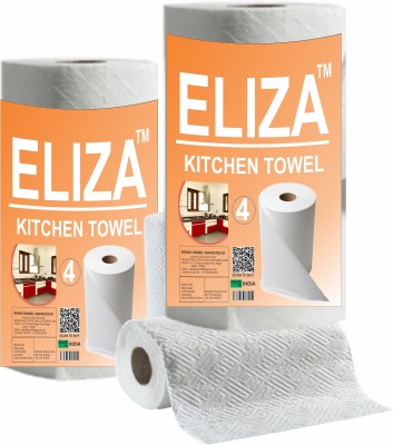 Eliza 4 Ply Kitchen Towel Tissue Paper Roll - Pack of 2 (60 Pulls )(4 Ply, 120 Sheets)