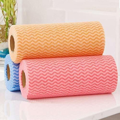 HVM Impex Kitchen Reusable Absorbent Towel Roll - Pack of 3 (240 Pulls,80 Pulls Per Roll)(1 Ply, 210 Sheets)
