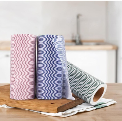 LAYVIKA Kitchen Roll/Tissue/Towel Washable &Quick-Dry Non-Woven Super Absorbent Reusable(2 Ply, 160 Sheets)