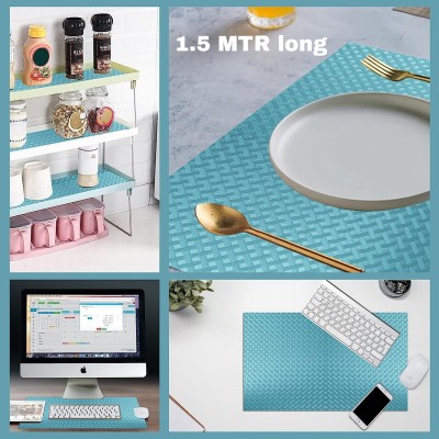 Arteriors PVC kitchen shelf mat (sky blue, 1.5m)(1 Ply, 1 Sheets)